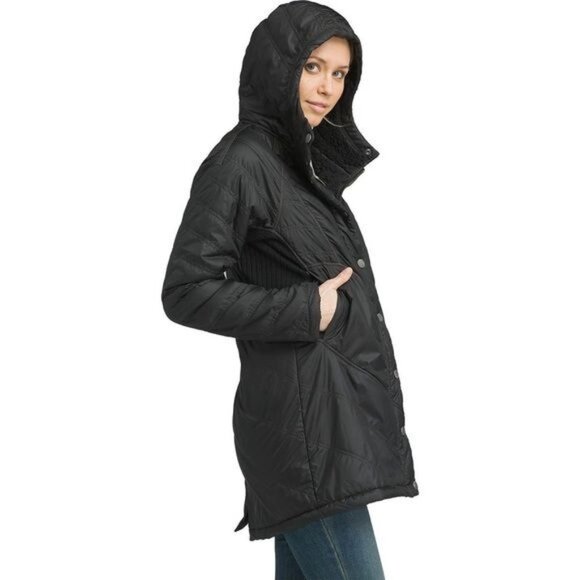 PrAna Diva Long Hooded black Jacket size Small - Picture 5 of 16